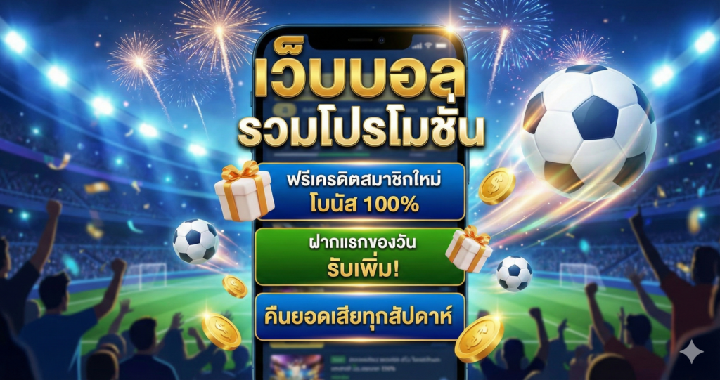 เว็บบอล รวมโปรโมชั่นฟรีเครดิตสมาชิกใหม่โบนัส